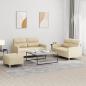Preview: ARDEBO.de - 3-tlg. Sofagarnitur mit Kissen Creme Stoff