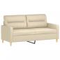 Preview: 3-tlg. Sofagarnitur mit Kissen Creme Stoff
