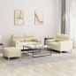 Preview: ARDEBO.de - 3-tlg. Sofagarnitur mit Kissen Creme Stoff