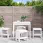 Preview: ARDEBO.de - 5-tlg. Garten-Essgruppe Weiß Massivholz Kiefer