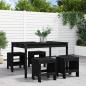 Preview: ARDEBO.de - 5-tlg. Garten-Essgruppe Schwarz Massivholz Kiefer