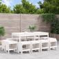 Preview: ARDEBO.de - 13-tlg. Garten-Essgruppe Weiß Massivholz Kiefer