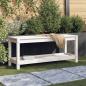 Preview: ARDEBO.de - Gartenbank Weiß 108x35x45 cm Massivholz Kiefer