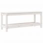 Preview: Gartenbank Weiß 108x35x45 cm Massivholz Kiefer