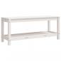 Preview: Gartenbank Weiß 108x35x45 cm Massivholz Kiefer