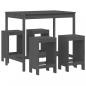 Preview: 5-tlg. Gartenbar-Set Grau Massivholz Kiefer
