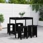 Preview: ARDEBO.de - 5-tlg. Gartenbar-Set Schwarz Massivholz Kiefer