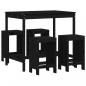Preview: 5-tlg. Gartenbar-Set Schwarz Massivholz Kiefer