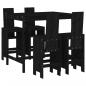 Preview: 5-tlg. Gartenbar-Set Schwarz Massivholz Kiefer