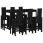 Preview: ARDEBO.de - 7-tlg. Gartenbar-Set Schwarz Massivholz Kiefer