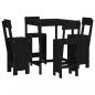 Preview: 5-tlg. Gartenbar-Set Schwarz Massivholz Kiefer