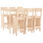 Preview: ARDEBO.de - 7-tlg. Gartenbar-Set Massivholz Kiefer