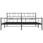 Preview: Bettgestell mit Kopf- und Fußteil Metall Schwarz 200x200 cm