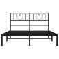 Preview: Bettgestell mit Kopfteil Metall Schwarz 150x200 cm