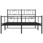 Preview: Bettgestell mit Kopf- und Fußteil Metall Schwarz 160x200 cm