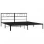 Preview: Bettgestell mit Kopfteil Metall Schwarz 193x203 cm