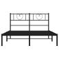 Preview: Bettgestell mit Kopfteil Metall Schwarz 140x190 cm