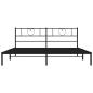 Preview: Bettgestell mit Kopfteil Metall Schwarz 200x200 cm