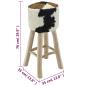 Preview: Barhocker Echtleder und Teak Massivholz 