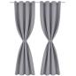 Preview: Verdunkelungsvorhänge 2 Stk. mit Metallösen 135 x 175 cm Grau