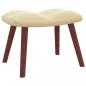 Preview: Relaxsessel mit Hocker Cremeweiß Samt