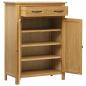 Preview: Schuhschrank 76 x 37 x 105 cm Massivholz Eiche