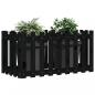 Preview: Hochbeet Latten-Design Schwarz 100x50x50 cm Massivholz Kiefer
