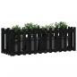 Preview: Hochbeet Latten-Design Schwarz 150x50x50 cm Massivholz Kiefer