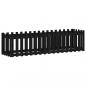 Preview: Hochbeet Latten-Design Schwarz 200x50x50 cm Massivholz Kiefer