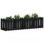 Preview: Hochbeet Latten-Design Schwarz 200x50x50 cm Massivholz Kiefer