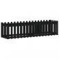 Preview: Hochbeet Latten-Design Schwarz 200x50x50 cm Massivholz Kiefer