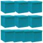 Preview: ARDEBO.de - Aufbewahrungsboxen mit Deckeln 10Stk. Babyblau 32x32x32cm Stoff