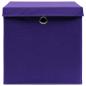 Preview: Aufbewahrungsboxen mit Deckeln 10 Stk. Lila 32x32x32 cm Stoff