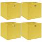 Preview: ARDEBO.de - Aufbewahrungsboxen 4 Stk. Gelb 32x32x32 cm Stoff