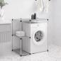 Preview: ARDEBO.de - Waschmaschinenregal Grau 87x55x90,5 cm Eisen