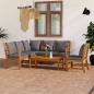 Preview: 5-tlg. Garten-Lounge-Set mit Auflagen Massivholz Akazie