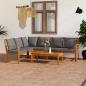 Preview: 5-tlg. Garten-Lounge-Set mit Auflagen Massivholz Akazie