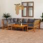 Preview: 9-tlg. Garten-Lounge-Set mit Auflagen Massivholz Akazie