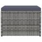 Preview: Outdoor-Fußhocker mit Kissen Grau Polyrattan