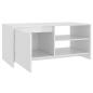 Preview: Couchtisch Hochglanz-Weiß 102x50x45 cm Holzwerkstoff