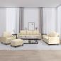 Preview: ARDEBO.de - 4-tlg. Sofagarnitur mit Kissen Creme Stoff