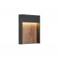 Preview: ARDEBO.de SLV FLATT Outdoor LED Wandaufbauleuchte, 14W, 500lm, 3000K, IP65, anthrazit/braun (1002953)