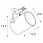 Preview: SLV Euro Spot Track Hochvolt-LED-Strahler, QPAR51 25W, inkl. 1P.-Adapter, schwarz (1001861)