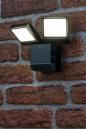 Preview: Theben theLeda S17-100 BK LED-Strahler Wandmontage, 17 Watt, schwarz, 2 LED-Panels, drehbar / schwenkbar, Bewegungsmelder, 4000 K (neutralweiß) 1020803