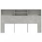 Preview: Bett-Kopfteil mit Ablagen Betongrau 180x19x103,5 cm