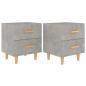 Preview: Nachttische 2 Stk. Betongrau 40x35x47,5 cm