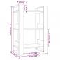 Preview: Bücherregal/Raumteiler Weiß 60x35x91 cm Massivholz Kiefer