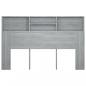 Preview: Kopfteil mit Ablagen Grau Sonoma 160x19x103,5 cm