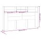 Preview: Kopfteil mit Ablagen Braun Eichen-Optik 180x19x103,5 cm