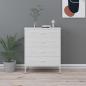 Preview: ARDEBO.de - Kommode Weiß 80x35x101,5 cm Stahl  